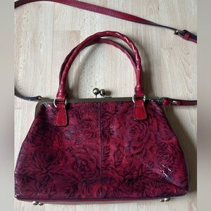 Patricia Nash Red Kisslock Crossbody Bag